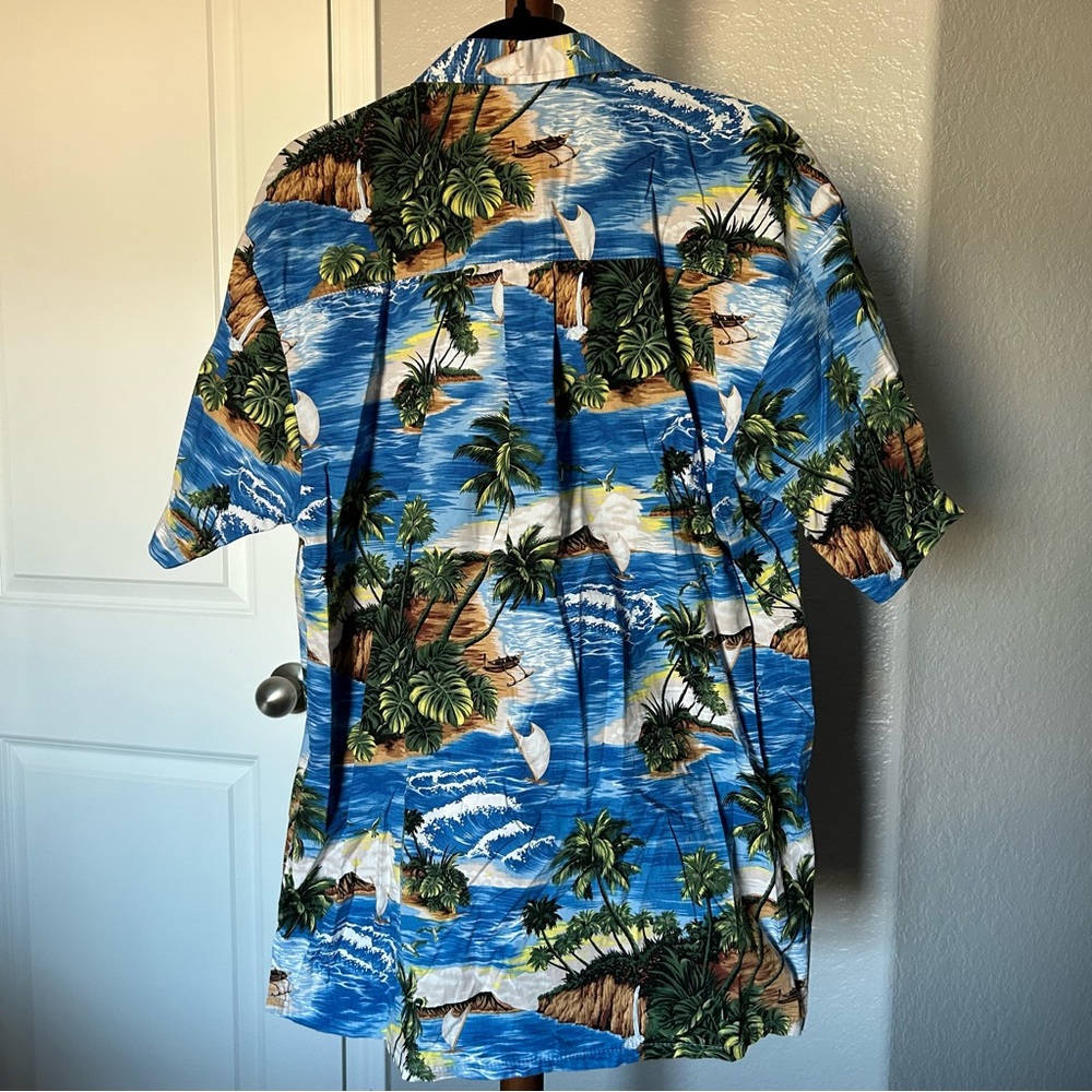 M Blue Totoka Hawaiian Button Down Shirt Size L |A90 - Picture 10 of 10